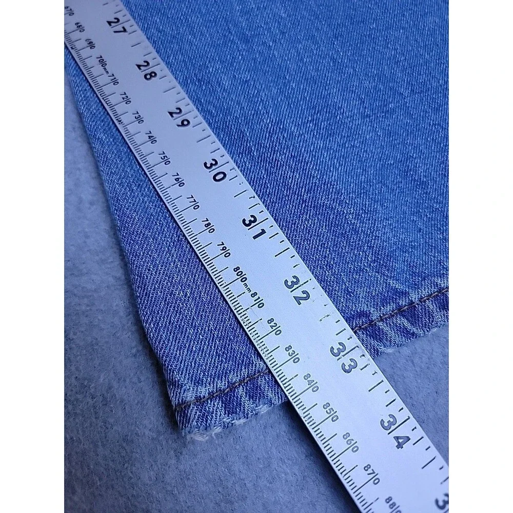 American Eagle Jeans Mens‎ 34x34 (36x33) Baggy Straight Blue Distressed Mid Rise